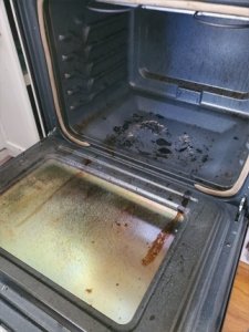 before stove cleaning
